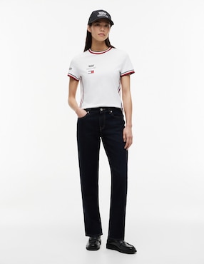 Playera manga corta Tommy Hilfiger Cadillac F1 cuello redondo para mujer