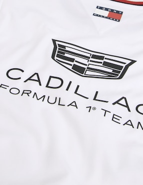 Playera manga corta Tommy Hilfiger Cadillac F1 cuello redondo para mujer