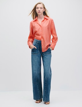 Blusa camisera Julio Riva manga larga para mujer