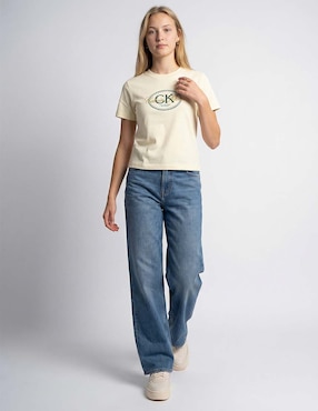 Playera manga corta Calvin Klein cuello redondo para mujer