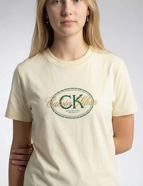 Playera manga corta Calvin Klein cuello redondo para mujer