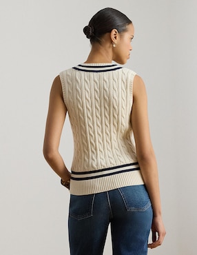 Suéter Lauren Ralph Lauren cuello V para mujer