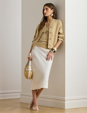 Falda midi Lauren Ralph Lauren a la cintura