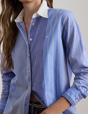Blusa camisera Lauren Ralph Lauren manga larga para mujer