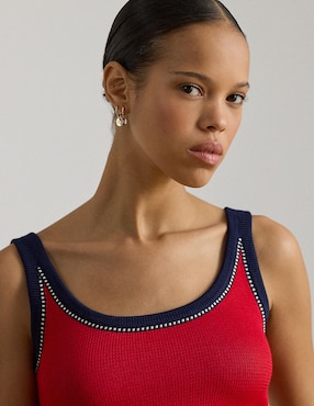 Top Lauren Ralph Lauren cuello redondo escote medio tirante ancho