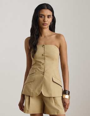 Blusa strapless Lauren Ralph Lauren para mujer