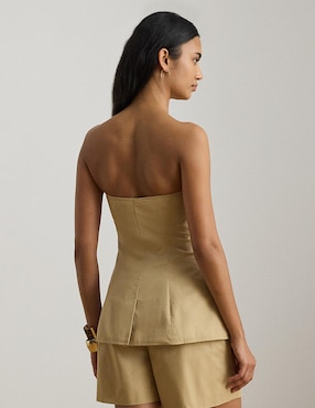 Blusa strapless Lauren Ralph Lauren para mujer