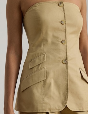 Blusa strapless Lauren Ralph Lauren para mujer