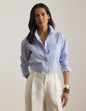 Blusa camisera Lauren Ralph Lauren manga larga para mujer
