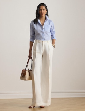 Blusa camisera Lauren Ralph Lauren manga larga para mujer