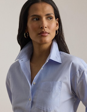 Blusa camisera Lauren Ralph Lauren manga larga para mujer