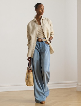 Blusa camisera Lauren Ralph Lauren manga larga para mujer