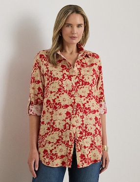 Blusa camisera Lauren Plus manga larga para mujer
