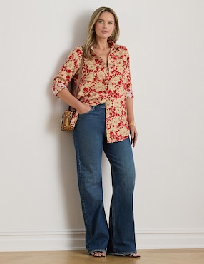 Blusa camisera Lauren Plus manga larga para mujer