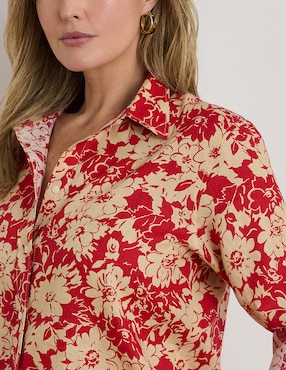 Blusa camisera Lauren Plus manga larga para mujer