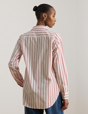Blusa camisera Lauren Petite manga larga para mujer