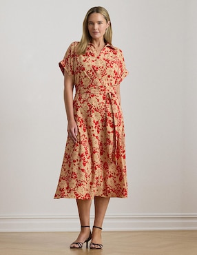 Vestido midi casual Lauren Plus para mujer