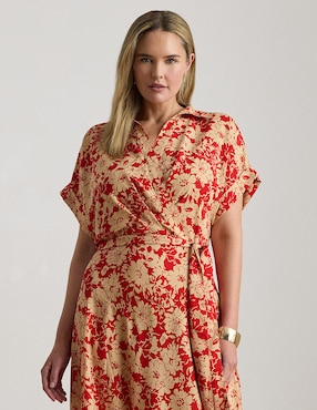 Vestido midi casual Lauren Plus para mujer
