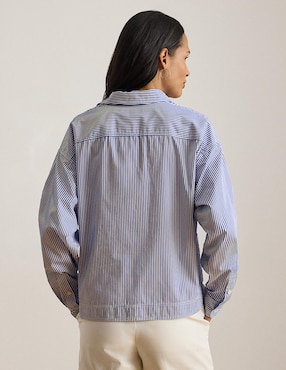 Blusa camisera Lauren Petite manga larga para mujer