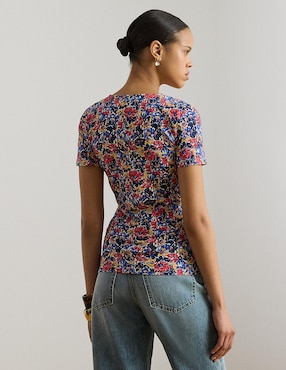 Blusa Lauren Petite manga corta para mujer
