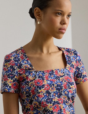 Blusa Lauren Petite manga corta para mujer