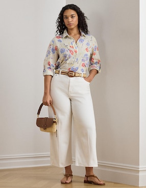 Blusa camisera Lauren Plus manga larga para mujer