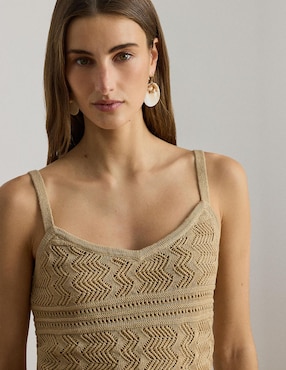 Top Lauren Ralph Lauren escote V tirante delgado