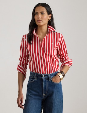 Blusa camisera Lauren Plus manga larga para mujer