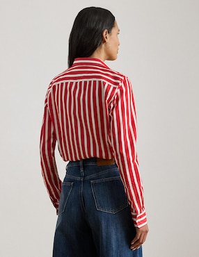 Blusa camisera Lauren Plus manga larga para mujer