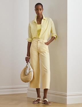 Jeans capri wide leg corte cintura Lauren Ralph Lauren para mujer