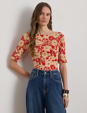 Blusa Lauren Ralph Lauren manga al codo para mujer
