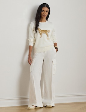Pantalón cargo Lauren Petite amplio para mujer
