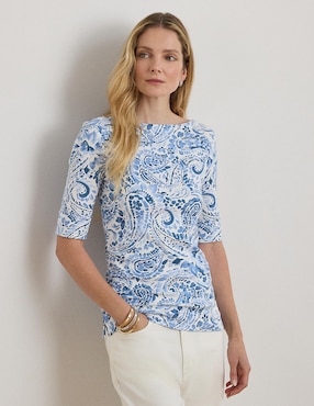 Blusa Lauren Ralph Lauren manga al codo para mujer