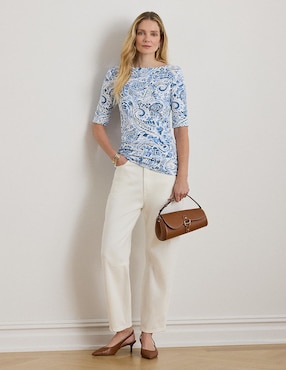 Blusa Lauren Ralph Lauren manga al codo para mujer
