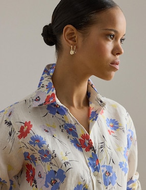 Blusa camisera Lauren Ralph Lauren manga larga para mujer