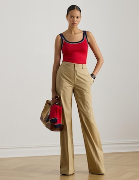 Pantalón relaxed Lauren Ralph Lauren wide leg para mujer