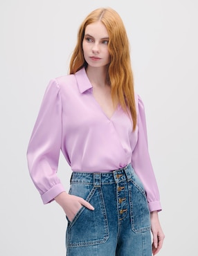 Blusa envolvente manga 3/4 Julio para mujer