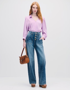 Blusa envolvente manga 3/4 Julio para mujer