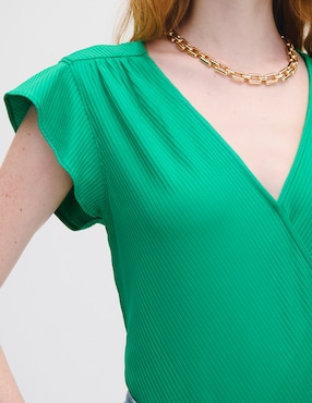 Blusa envolvente Julio manga corta para mujer