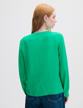 Blusa envolvente Julio Myst manga larga para mujer