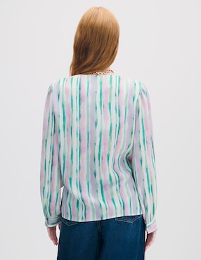 Blusa envolvente manga larga Julio para mujer