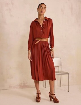 Falda midi Maison 123 a la cintura
