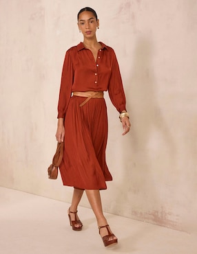 Falda midi Maison 123 a la cintura