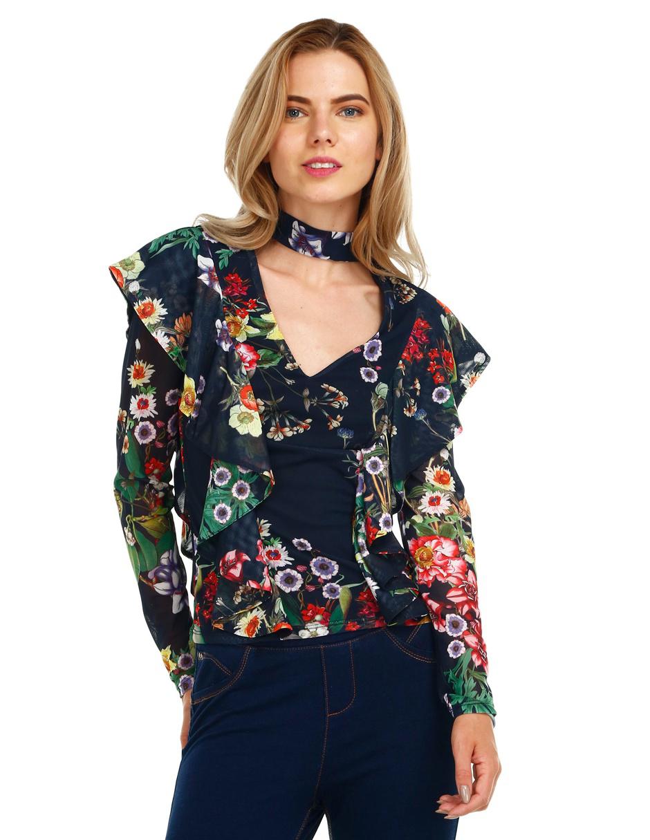 Blusa floral Guess azul en Liverpool