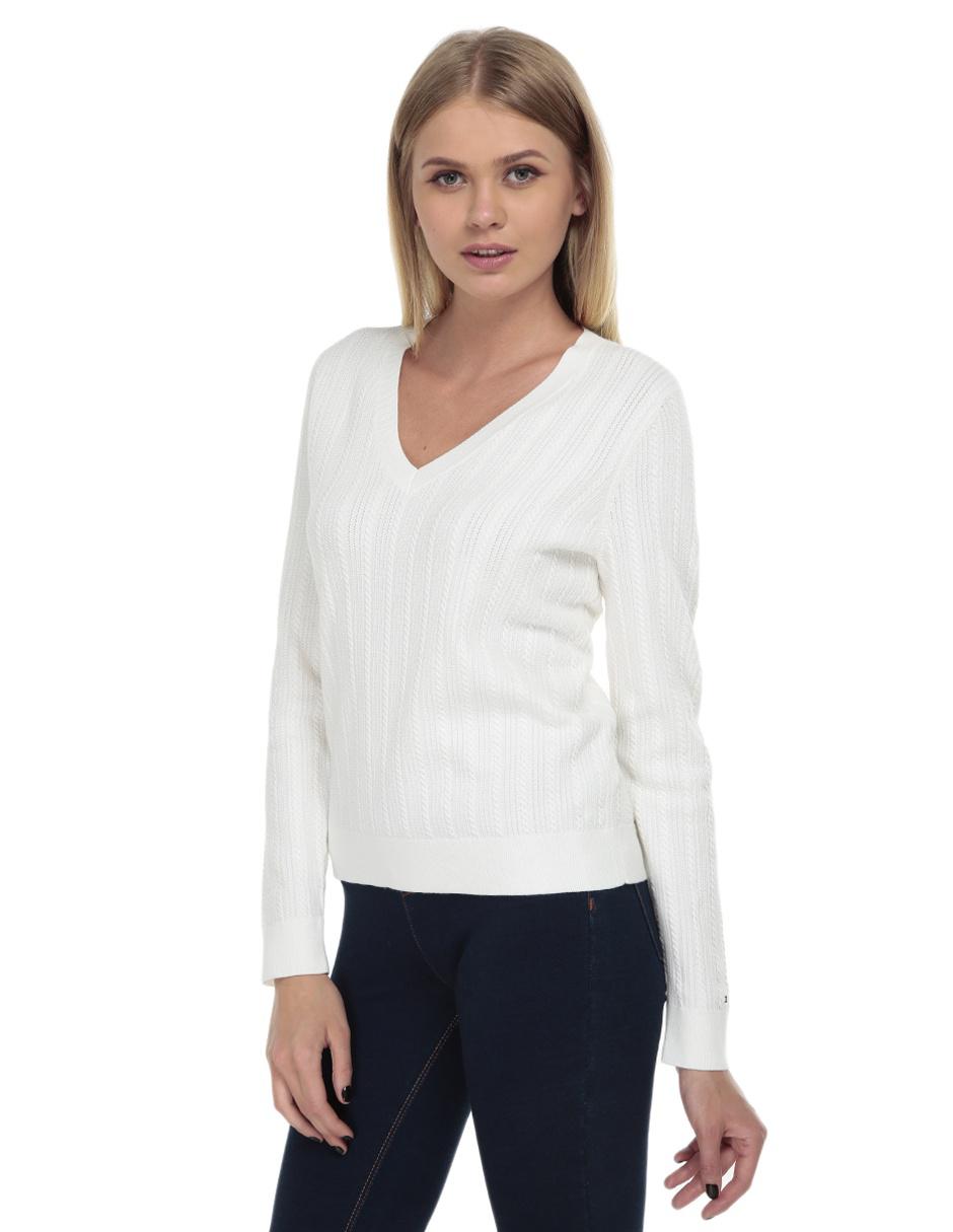 Suéter tejido Tommy Hilfiger algodón blanco en Liverpool