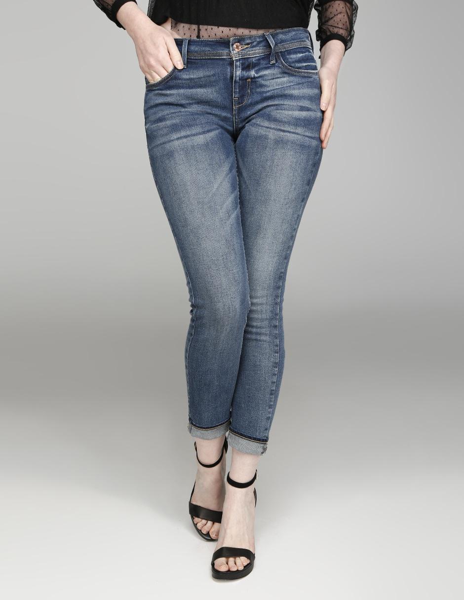 Jeans skinny Guess lavado medio corte cadera para mujer |