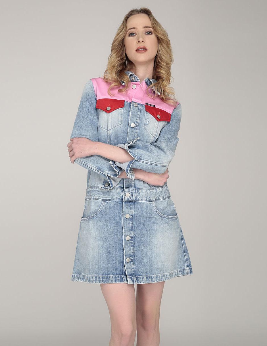 Vestido Calvin Klein Jeans azul denim casual en Liverpool