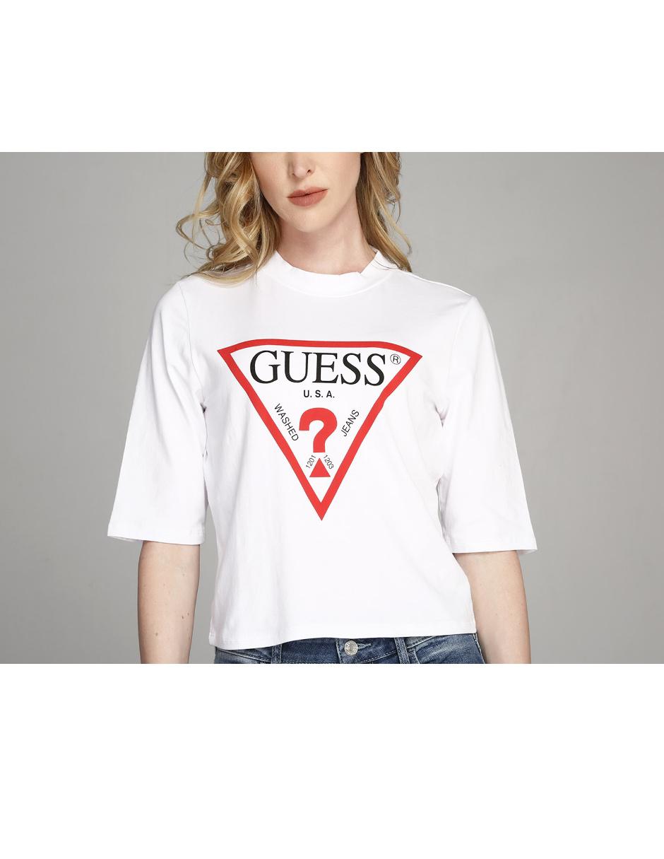 camisa blanca guess mujer