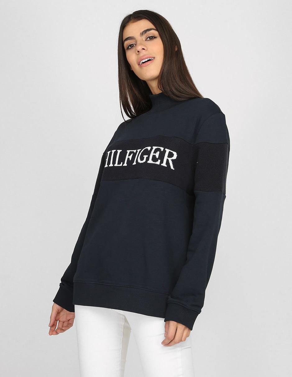 Sudadera Tommy Hilfiger azul marino cuello alto en Liverpool