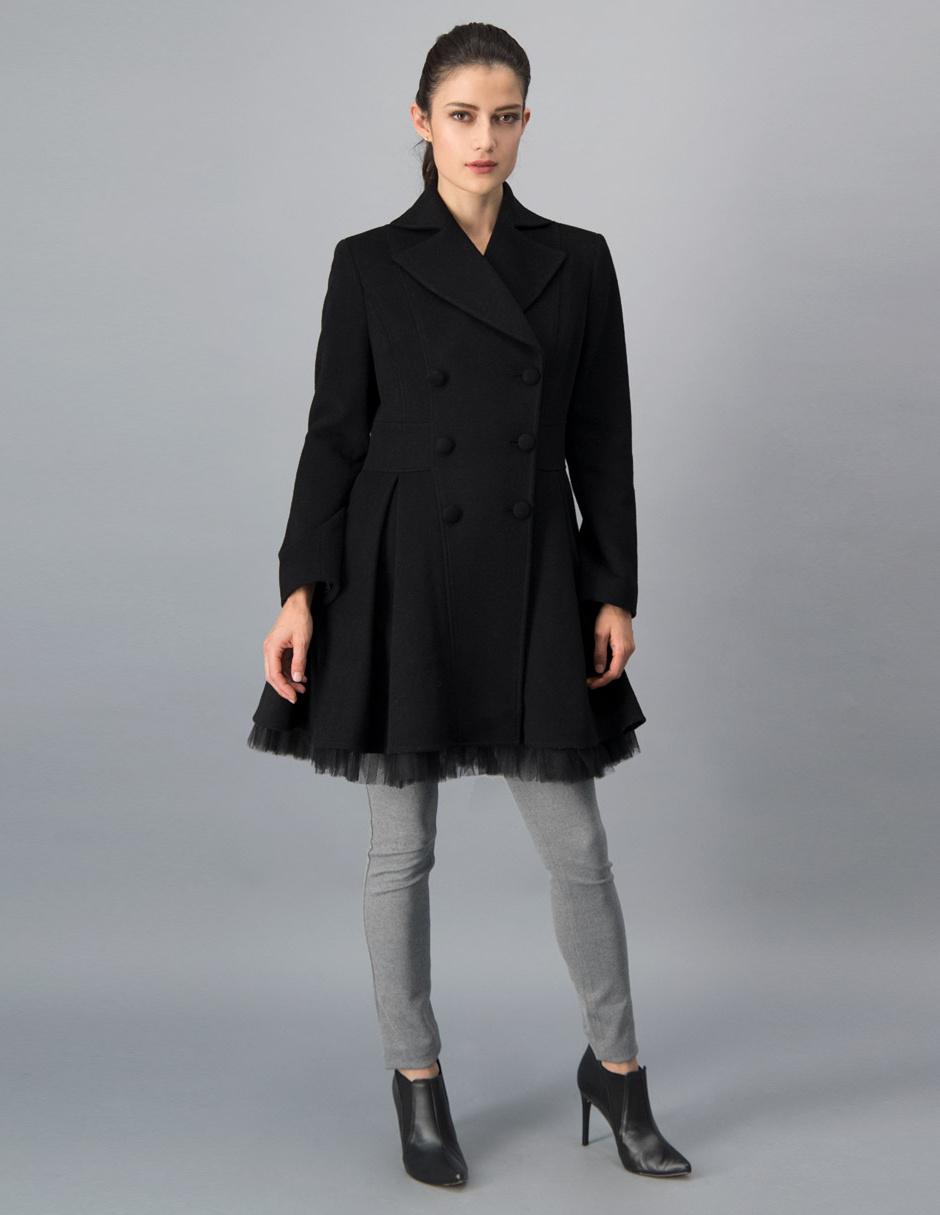 Abrigo ivonne lana negro Clearance